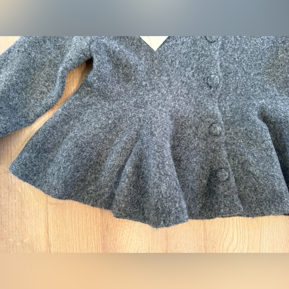 Bohme Charcoal Women's Peplum Cardigan - Picture 6 of 7